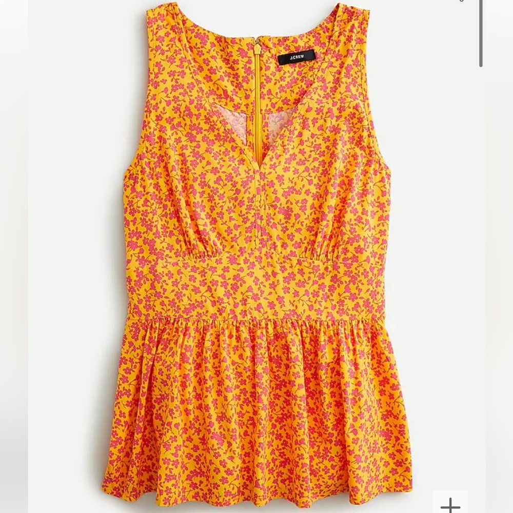 Jcrew V-neck peplum top in floral